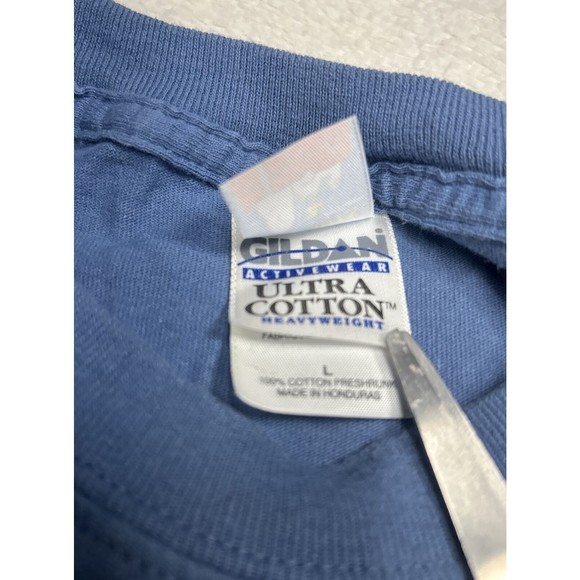 Vintage Y2K Peanuts Charlie Brown Christmas Snoopy Blue T-Shirt Men's Size Large - Picture 4 of 7